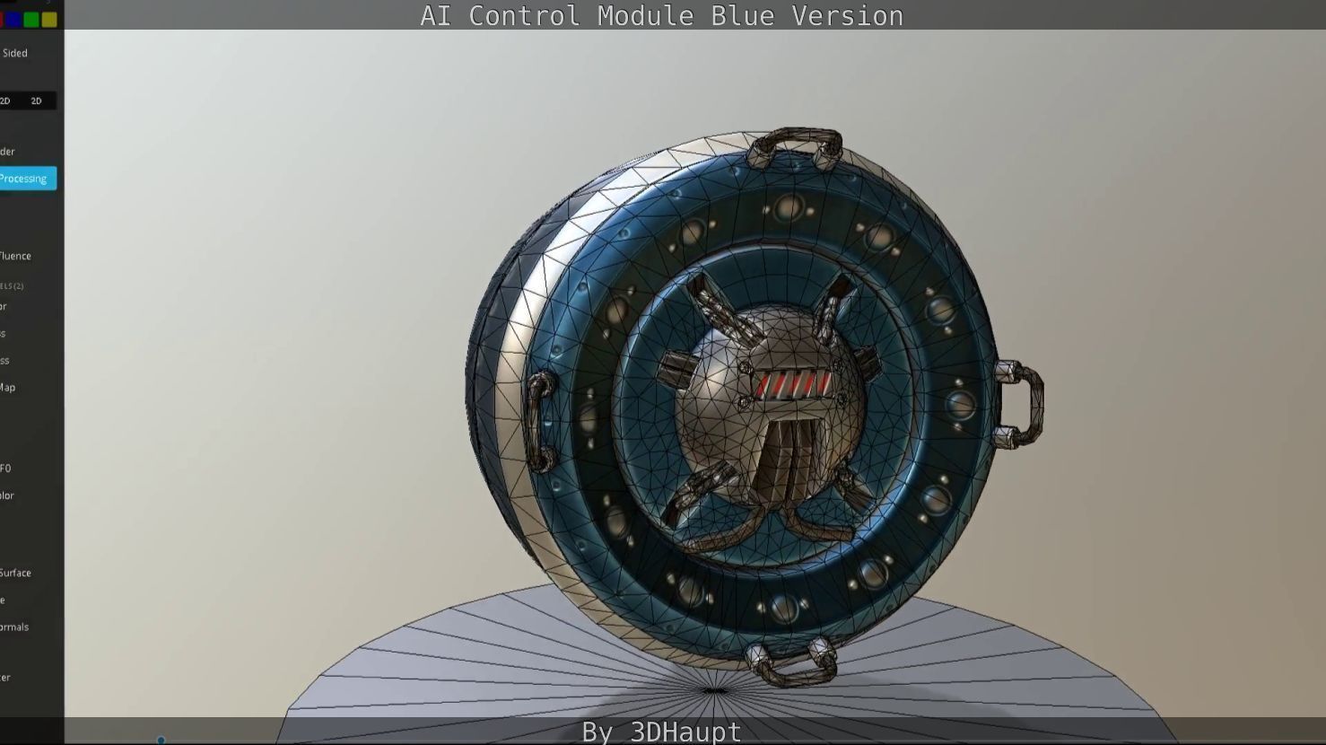 AI Control Module Blue Version Low-poly 3D model_58