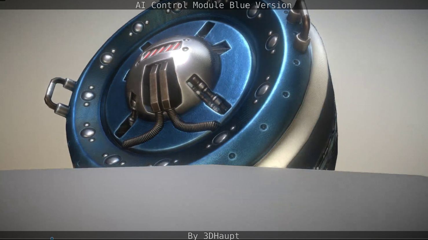 AI Control Module Blue Version Low-poly 3D model_29