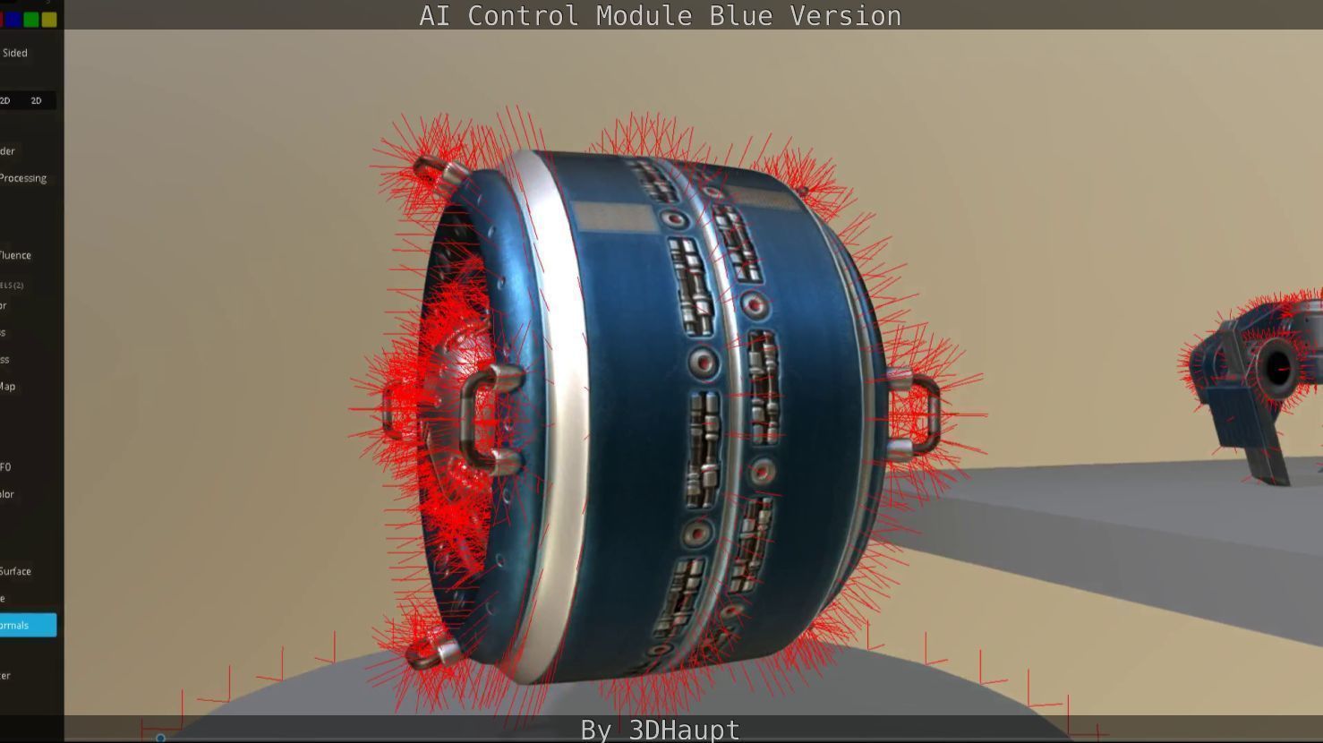 AI Control Module Blue Version Low-poly 3D model_50