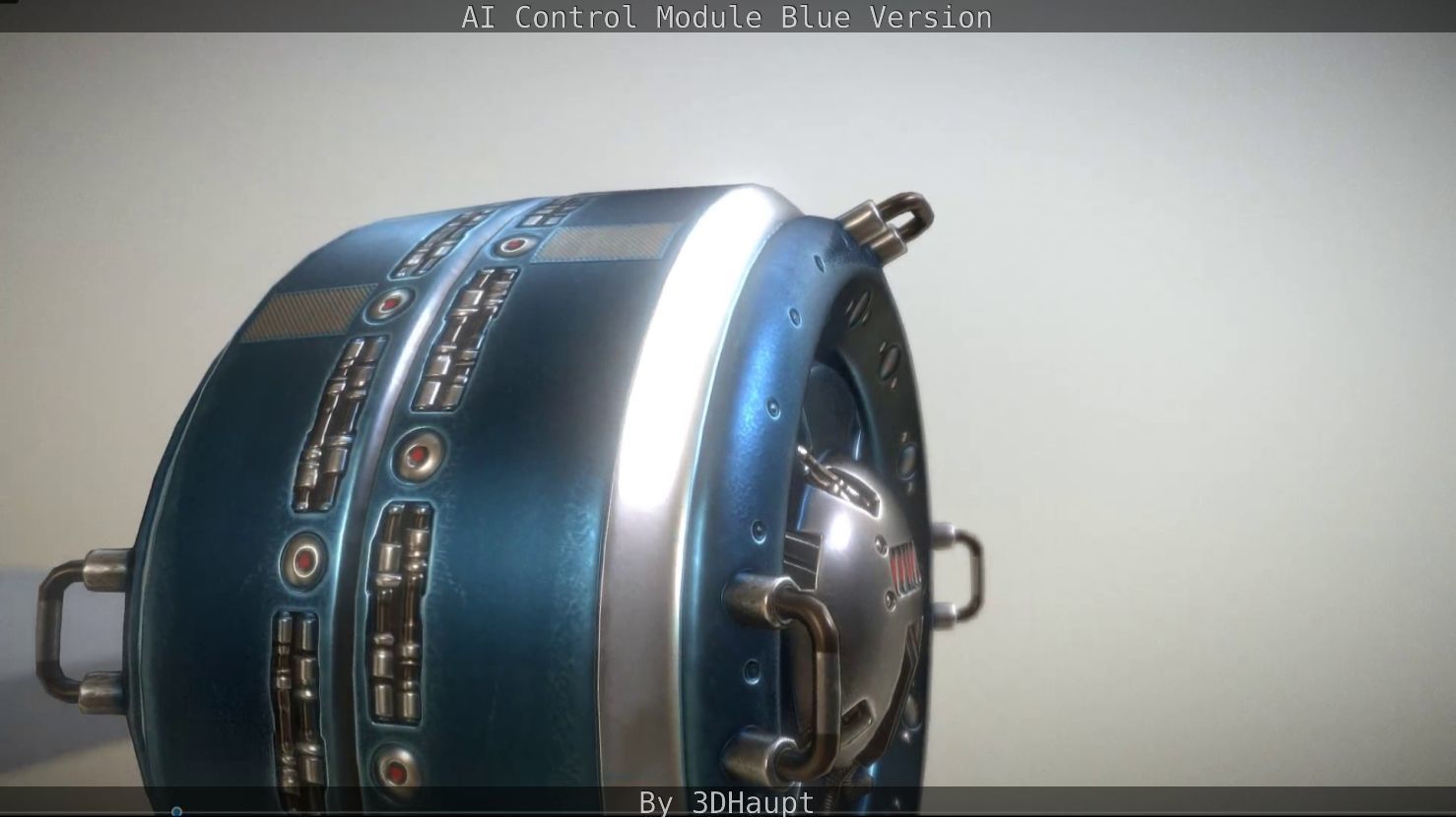 AI Control Module Blue Version Low-poly 3D model_27