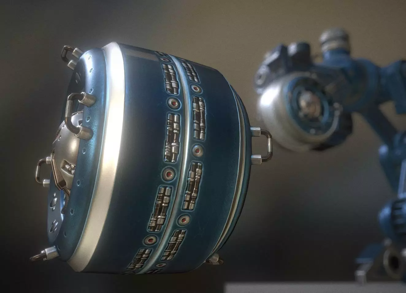 AI Control Module Blue Version Low-poly 3D model_0