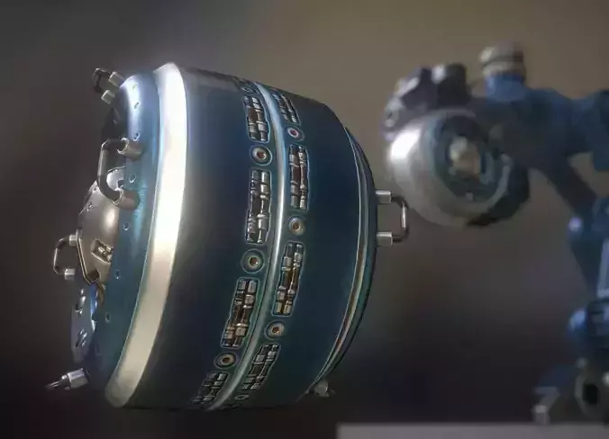 AI Control Module Blue Version Low-poly 3D model
