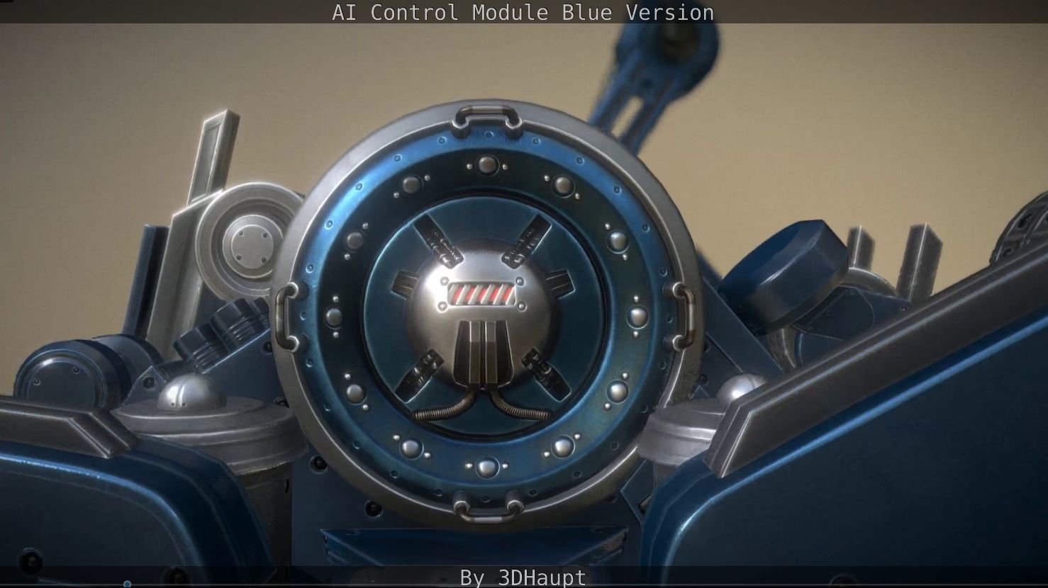 AI Control Module Blue Version Low-poly 3D model_77