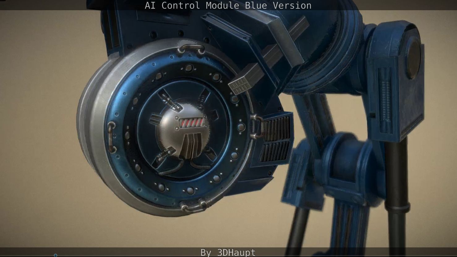 AI Control Module Blue Version Low-poly 3D model_102