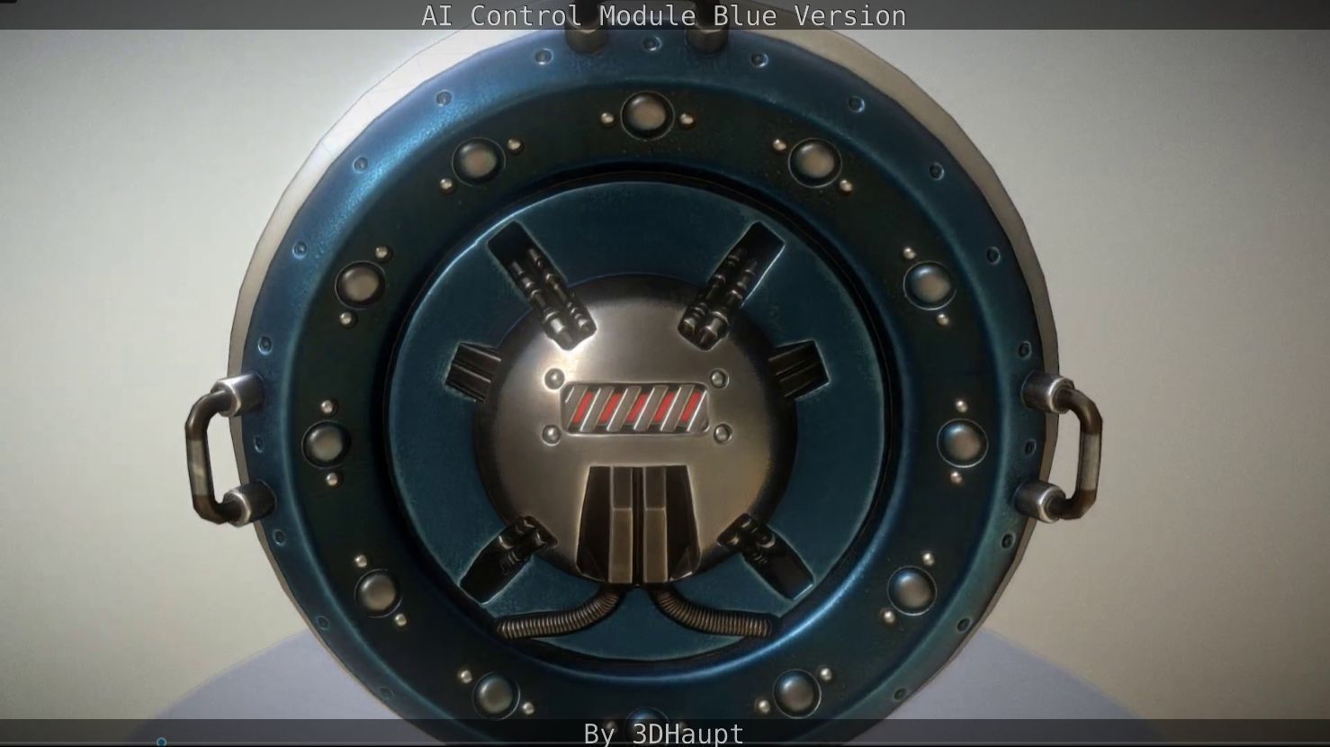 AI Control Module Blue Version Low-poly 3D model_31