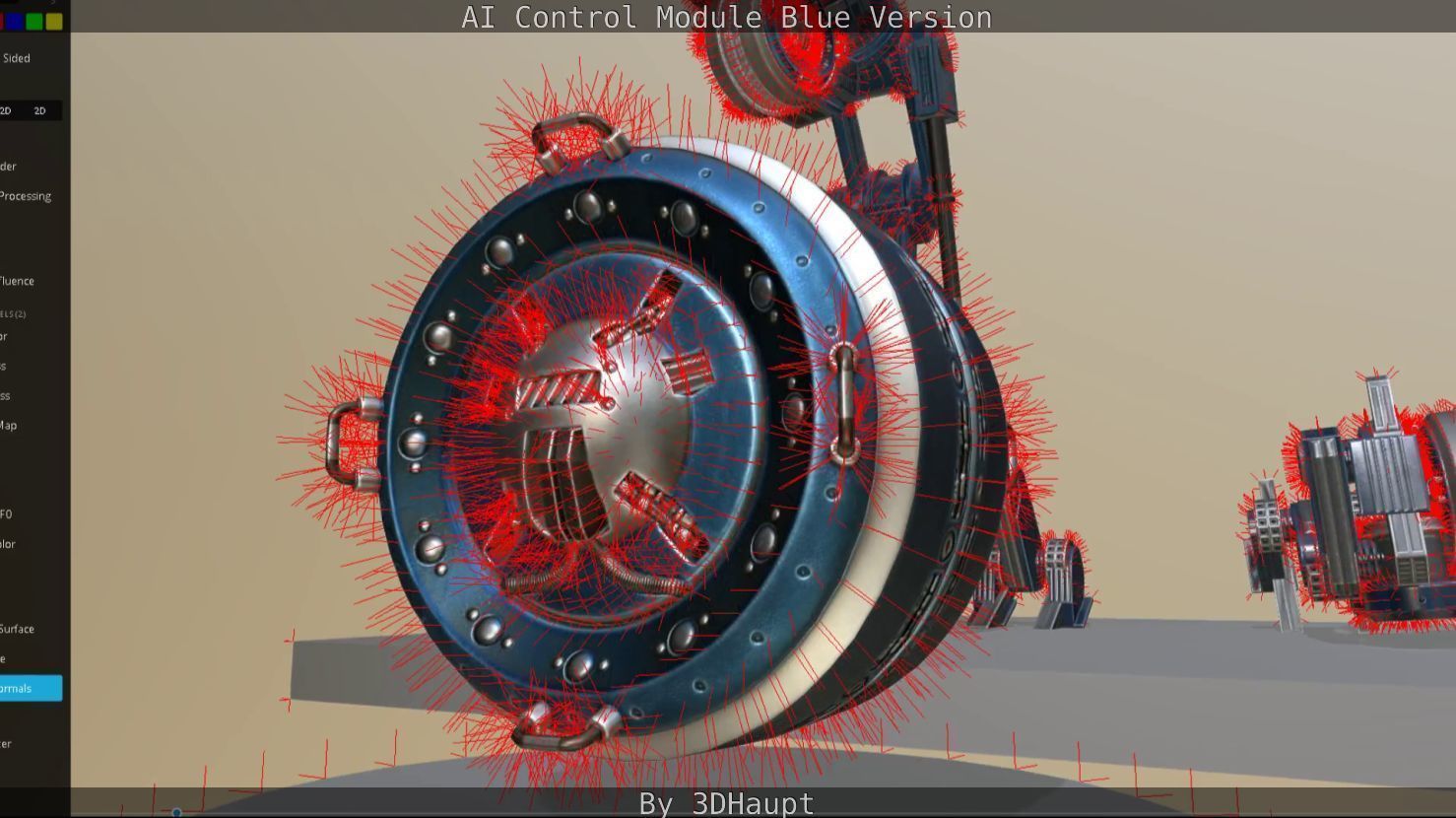 AI Control Module Blue Version Low-poly 3D model_49