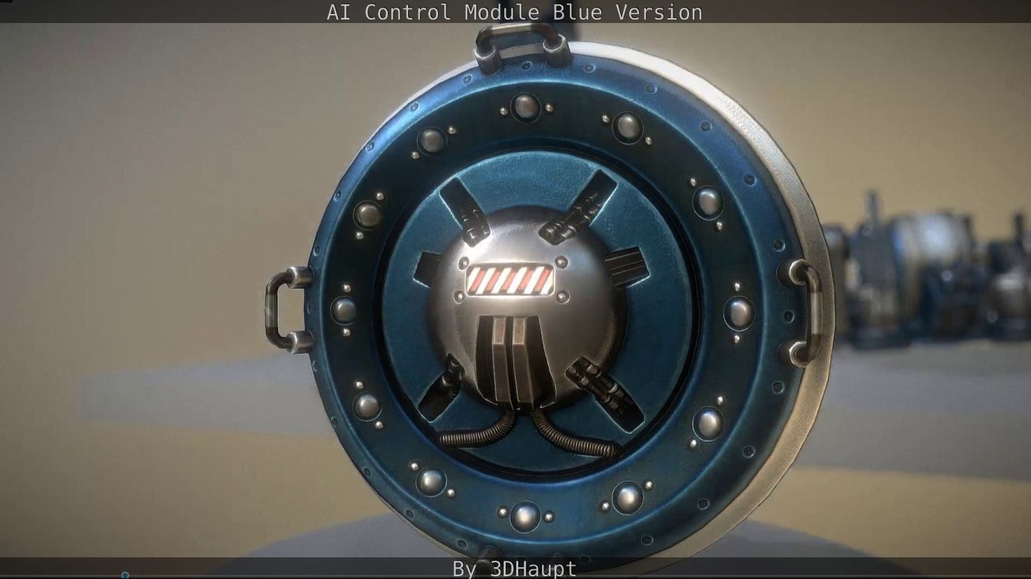 AI Control Module Blue Version Low-poly 3D model_73