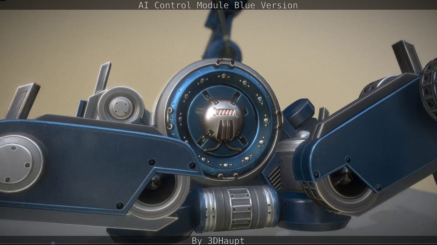 AI Control Module Blue Version Low-poly 3D model_84