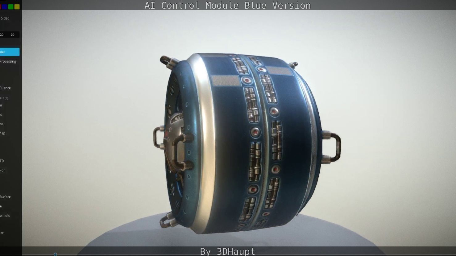 AI Control Module Blue Version Low-poly 3D model_54