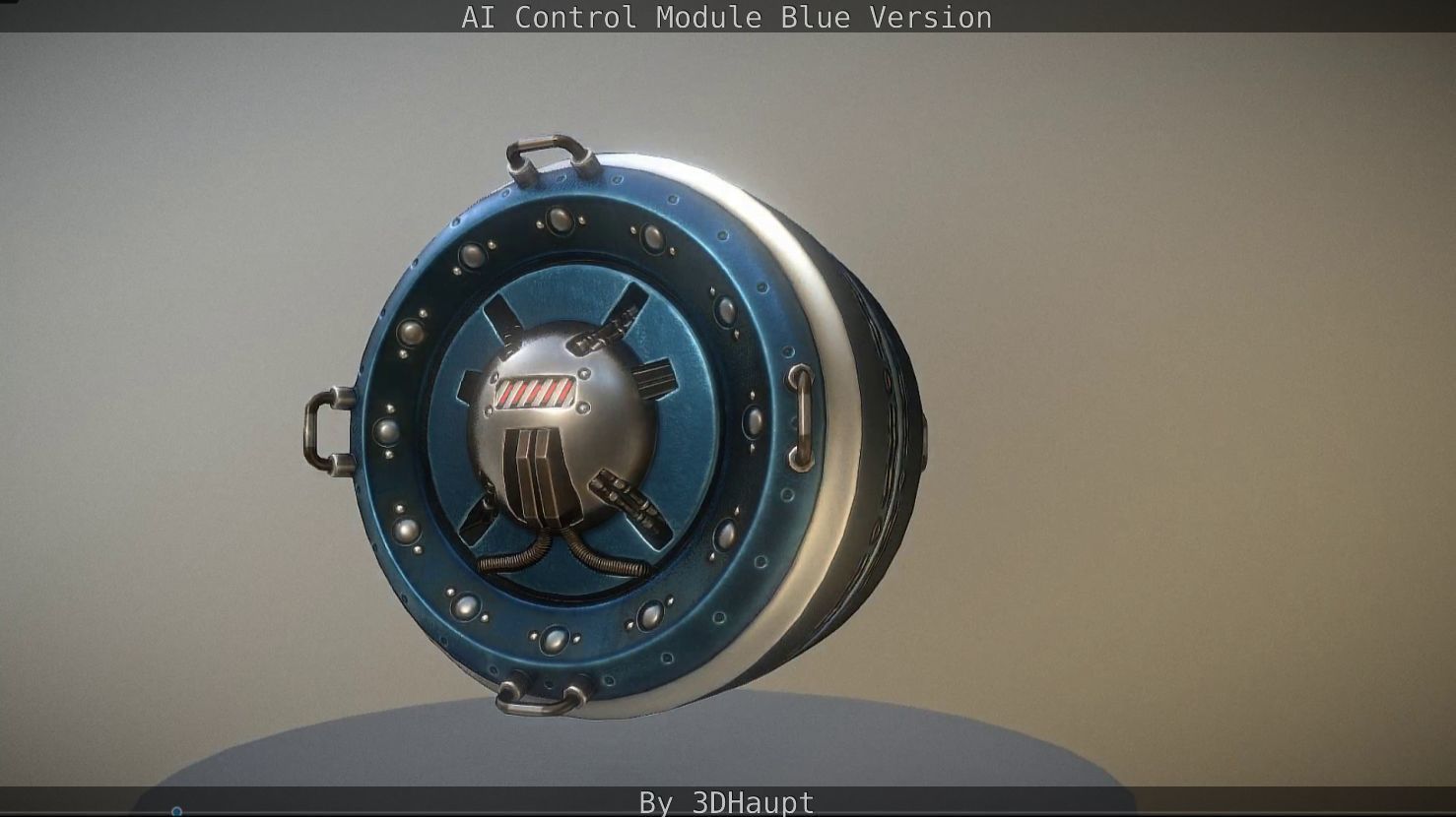 AI Control Module Blue Version Low-poly 3D model_69
