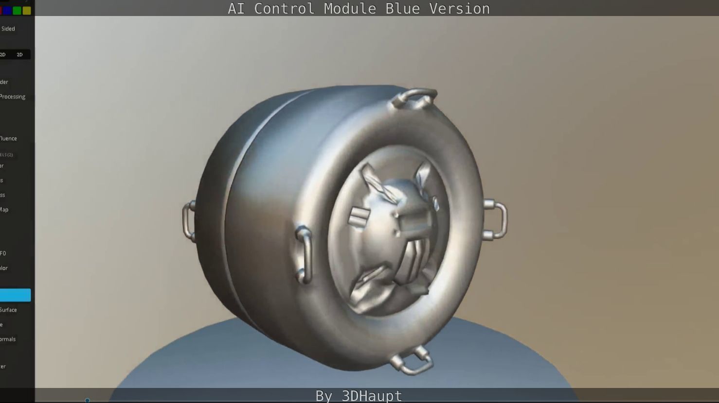 AI Control Module Blue Version Low-poly 3D model_51