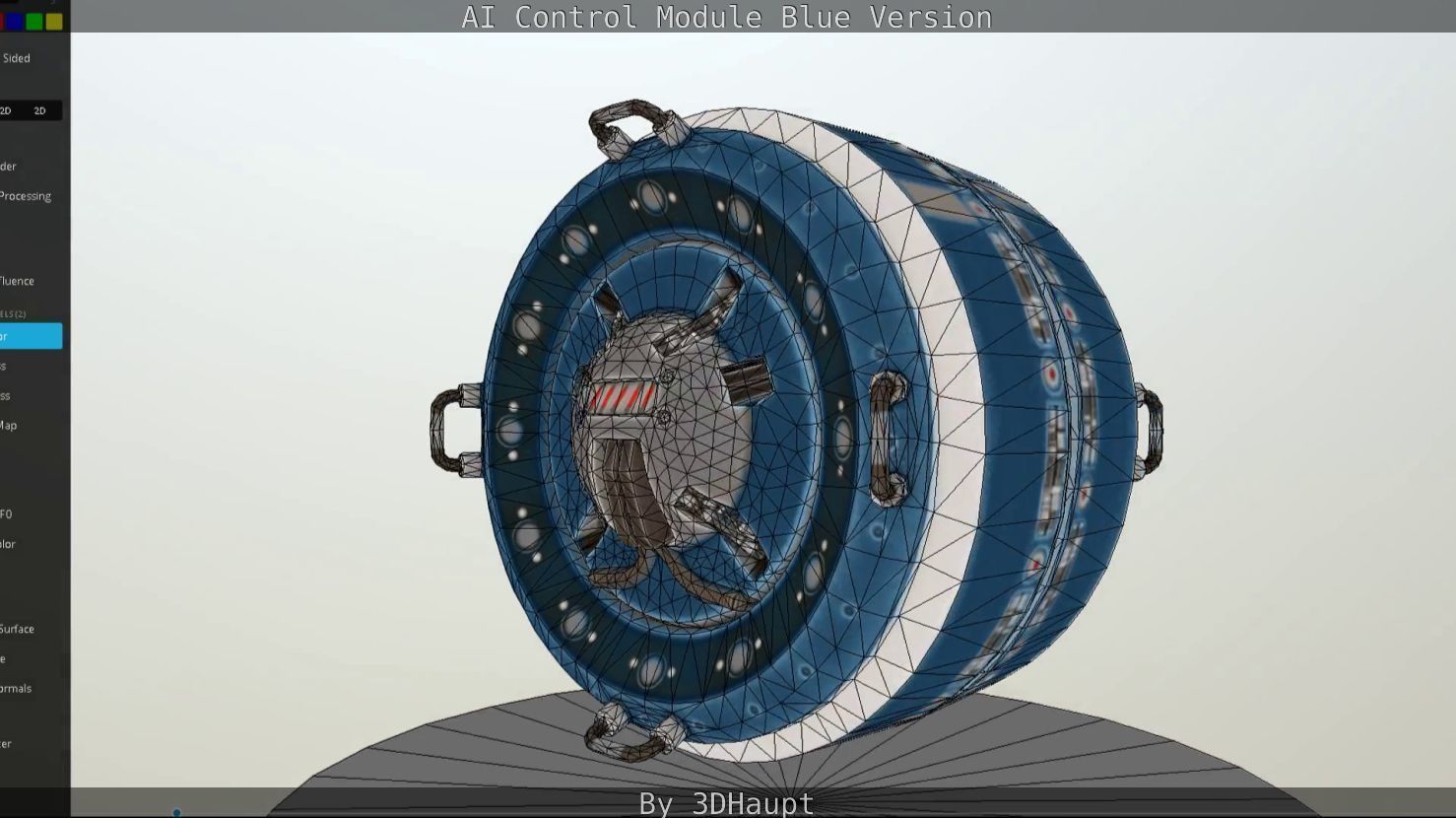 AI Control Module Blue Version Low-poly 3D model_59