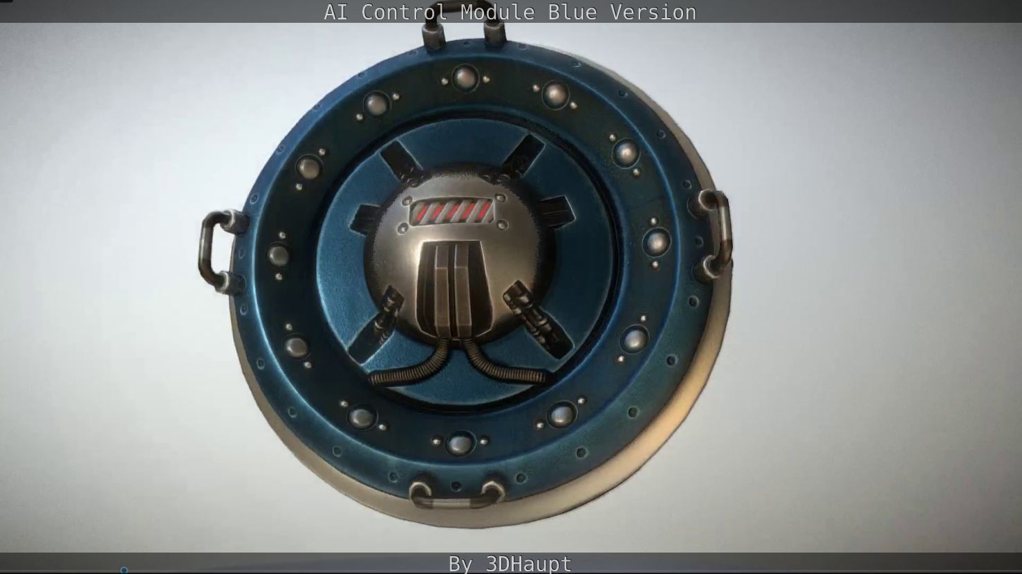 AI Control Module Blue Version Low-poly 3D model_19