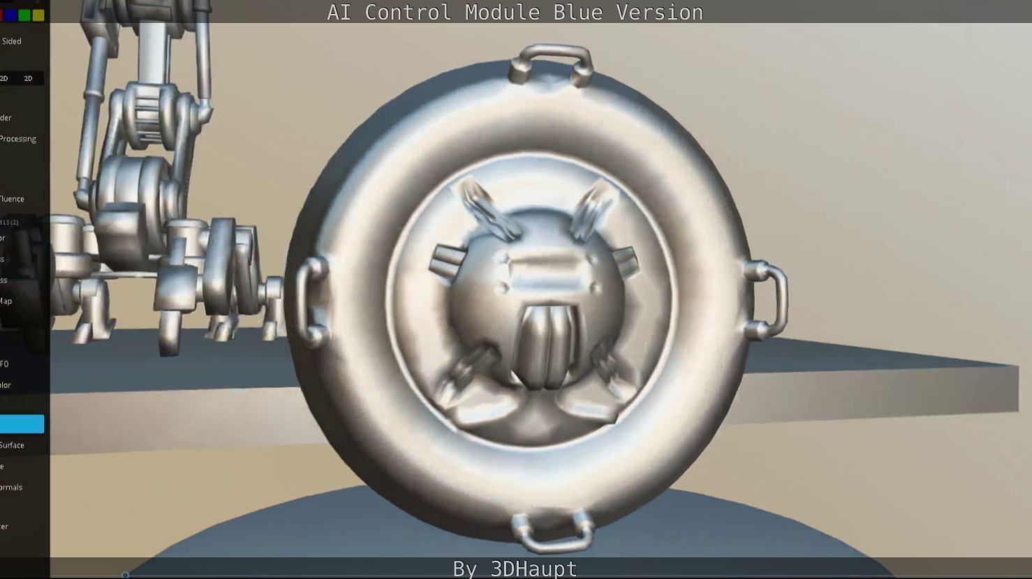 AI Control Module Blue Version Low-poly 3D model_39