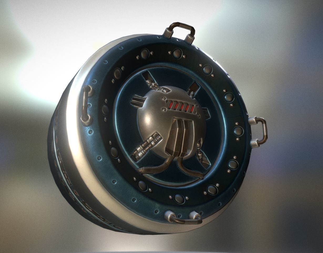 AI Control Module Blue Version Low-poly 3D model_11