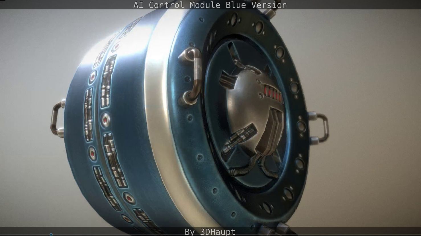 AI Control Module Blue Version Low-poly 3D model_30