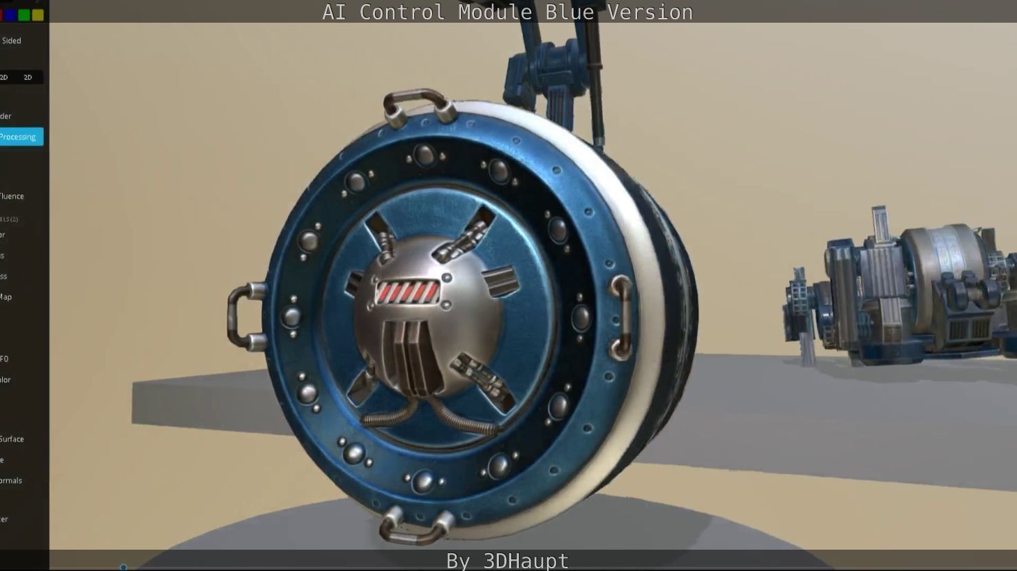 AI Control Module Blue Version Low-poly 3D model_55