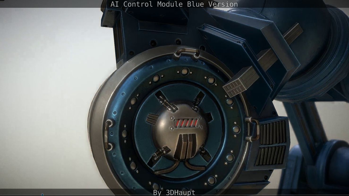AI Control Module Blue Version Low-poly 3D model_95