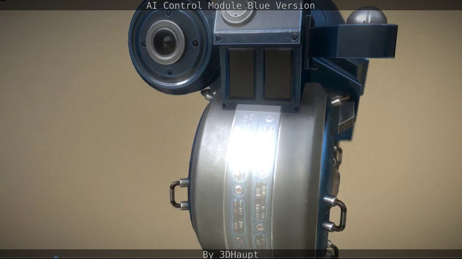 AI Control Module Blue Version Low-poly 3D model_96