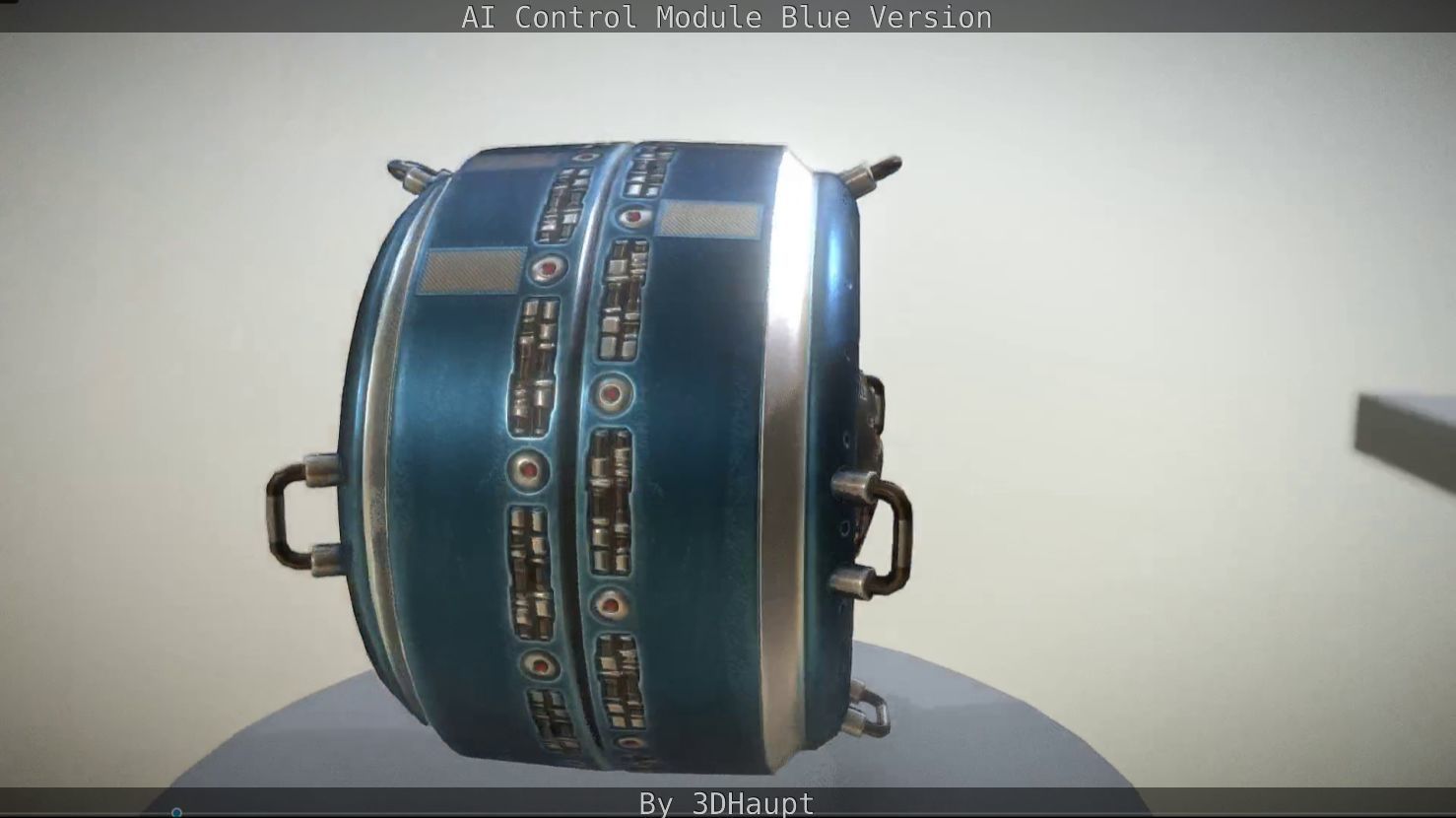 AI Control Module Blue Version Low-poly 3D model_71