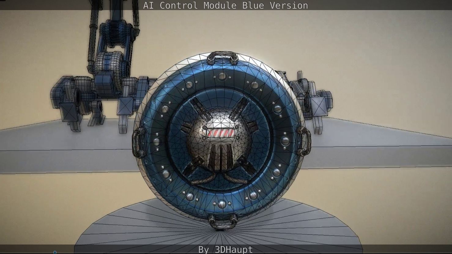 AI Control Module Blue Version Low-poly 3D model_22