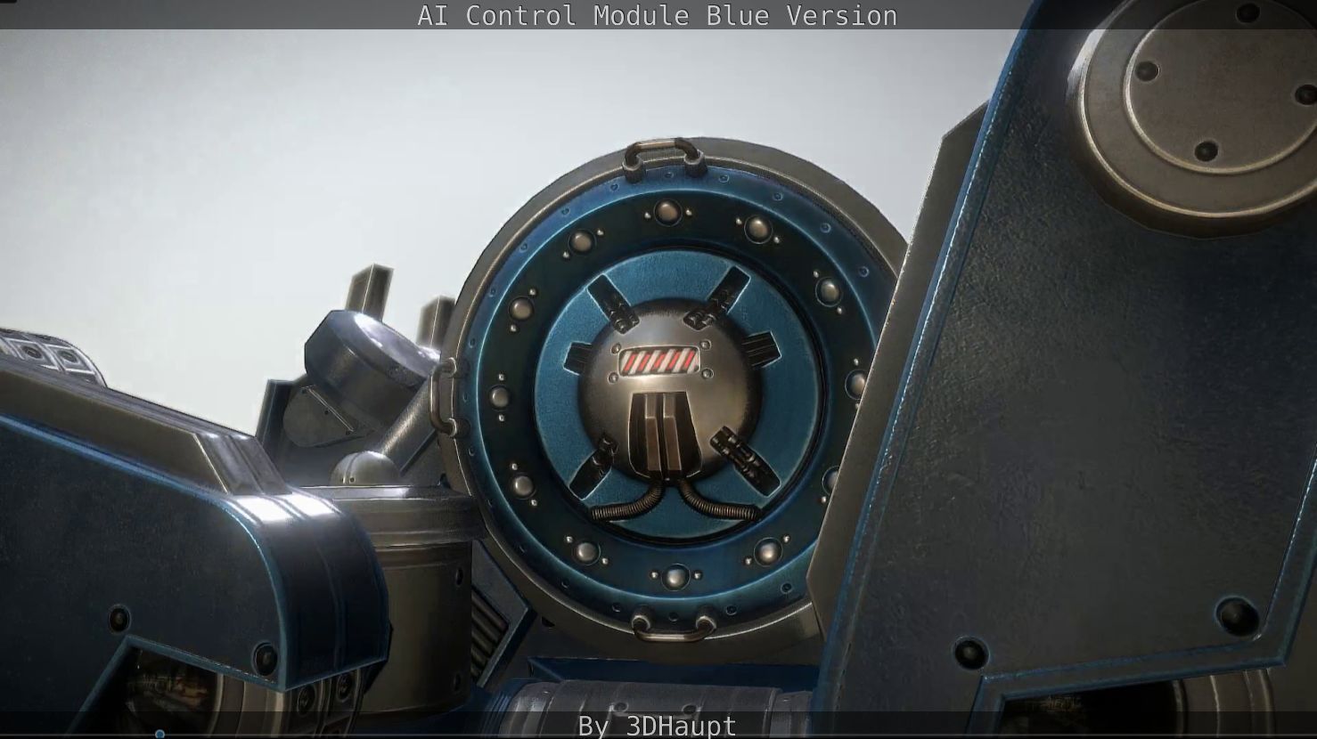 AI Control Module Blue Version Low-poly 3D model_80