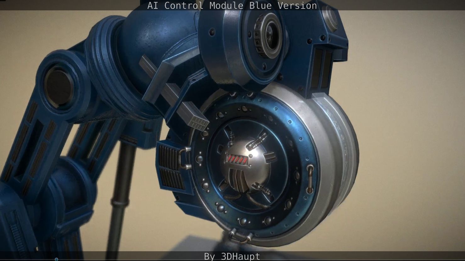 AI Control Module Blue Version Low-poly 3D model_97