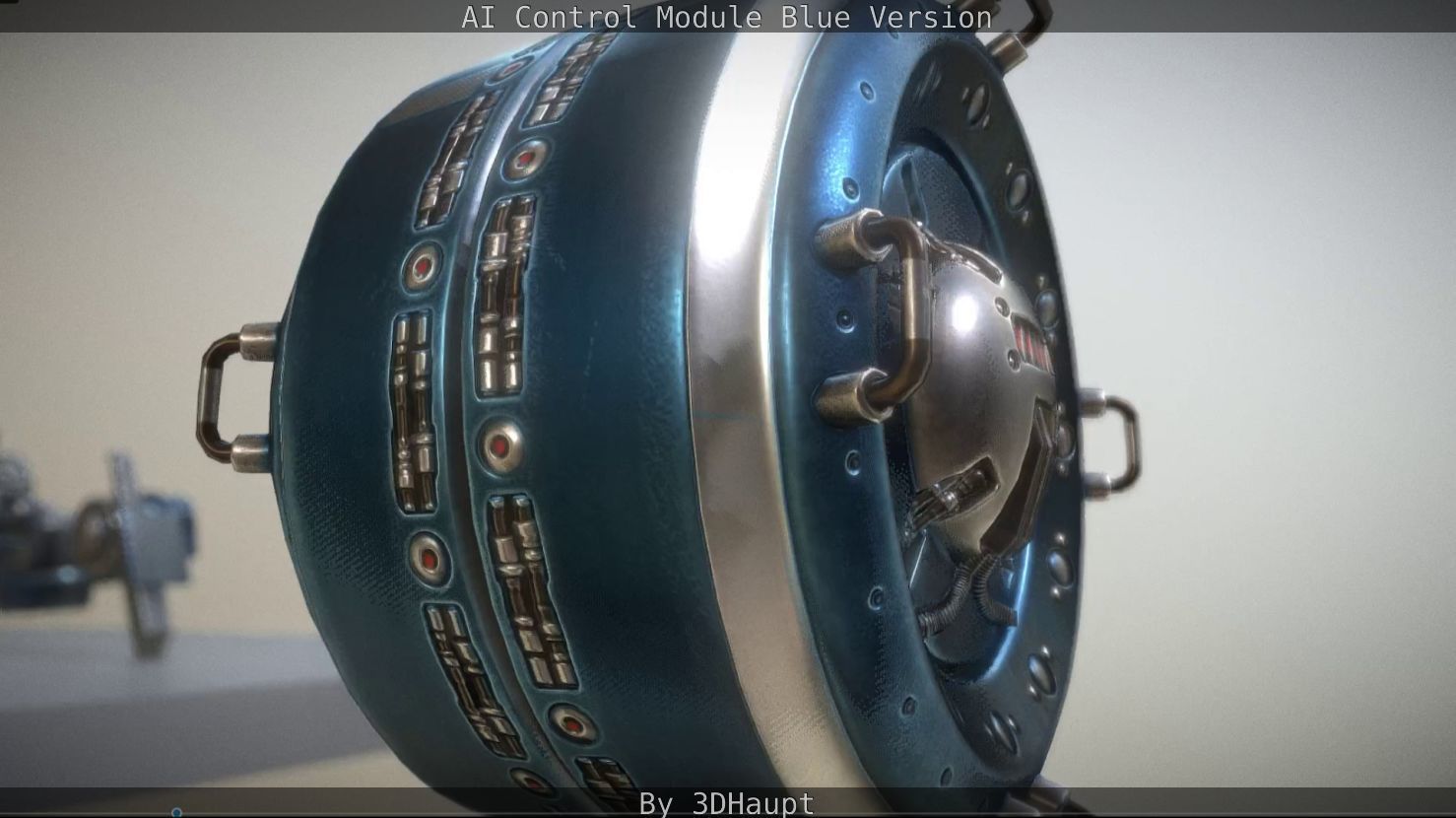 AI Control Module Blue Version Low-poly 3D model_28