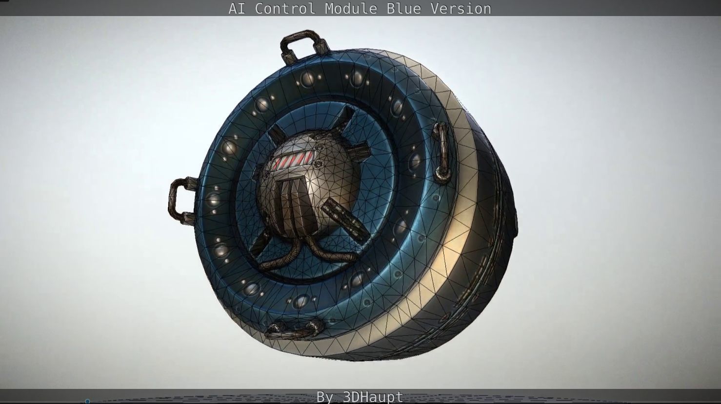 AI Control Module Blue Version Low-poly 3D model_33