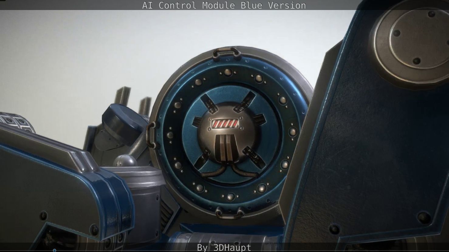 AI Control Module Blue Version Low-poly 3D model_79