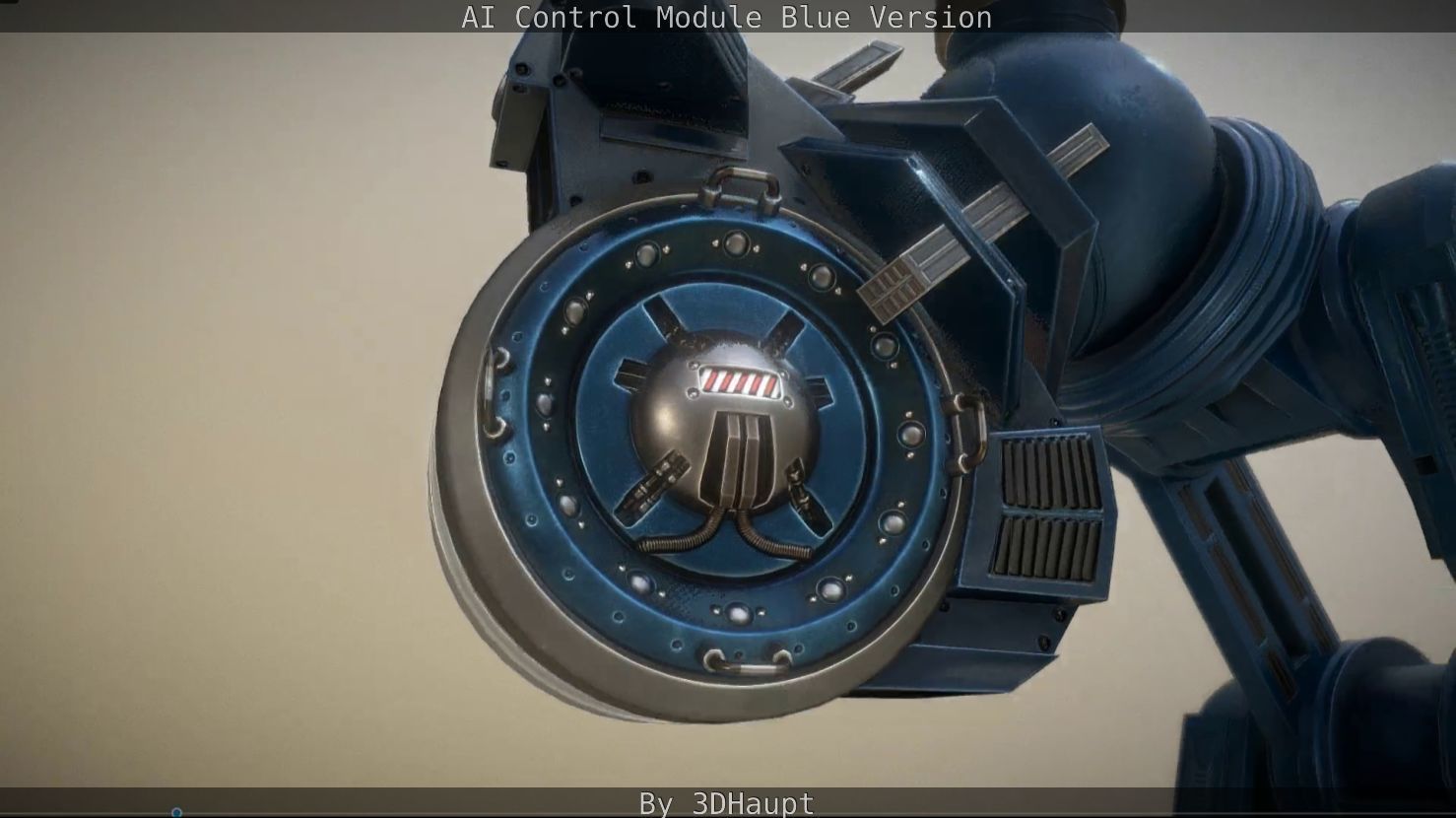 AI Control Module Blue Version Low-poly 3D model_93