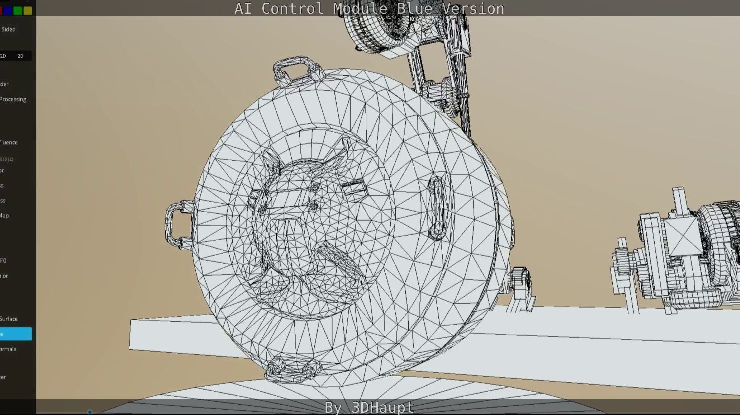 AI Control Module Blue Version Low-poly 3D model_48