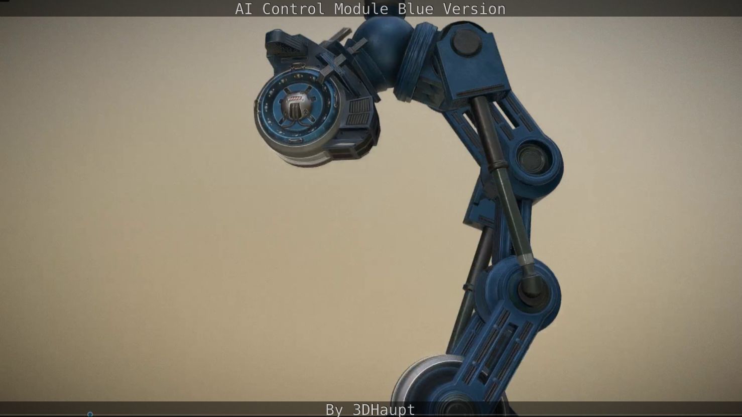 AI Control Module Blue Version Low-poly 3D model_86