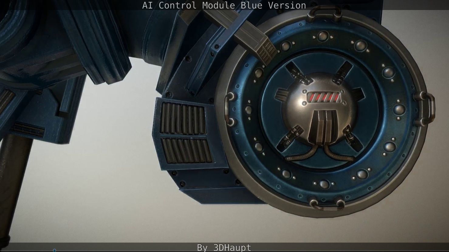 AI Control Module Blue Version Low-poly 3D model_100