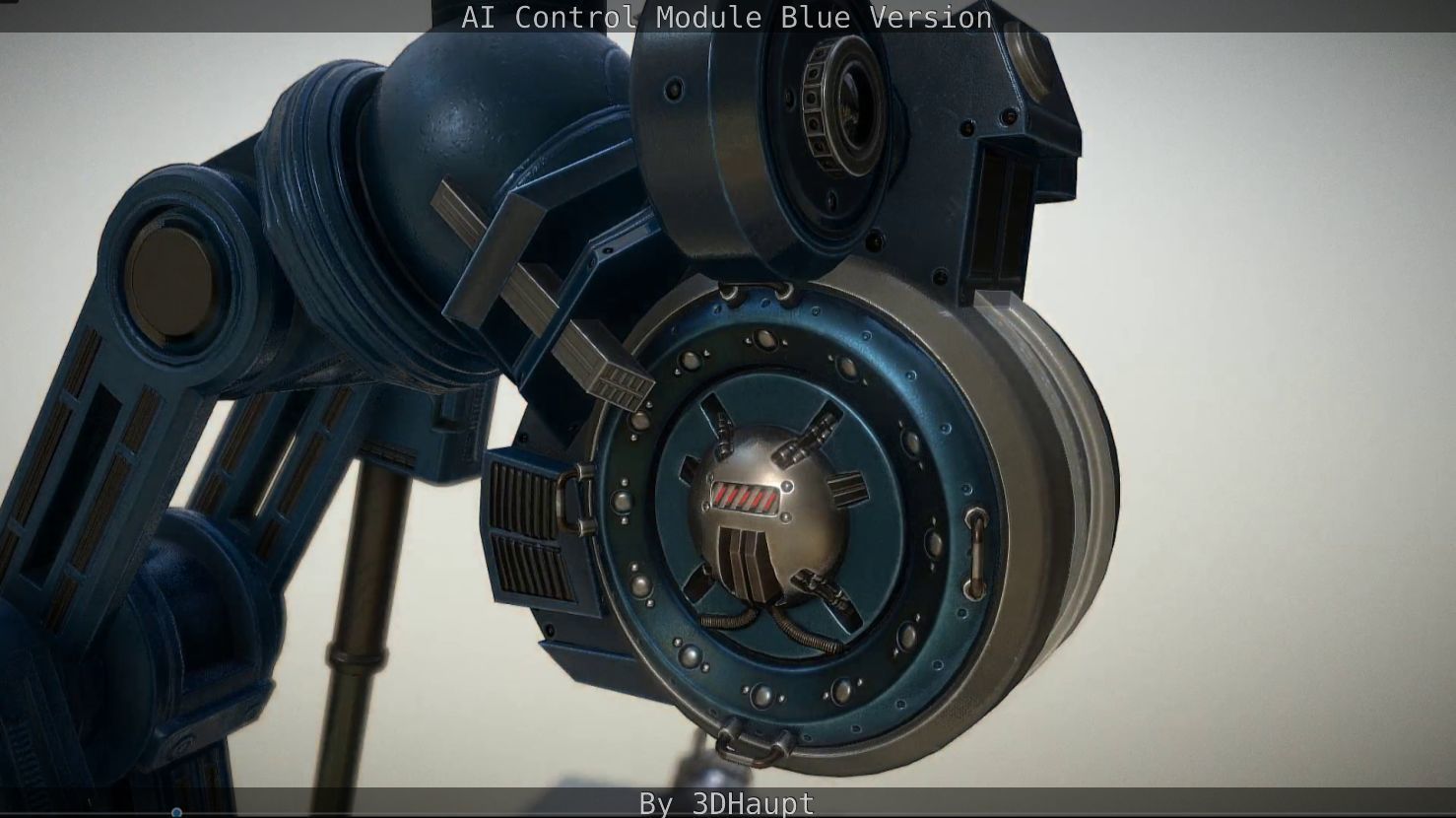 AI Control Module Blue Version Low-poly 3D model_98
