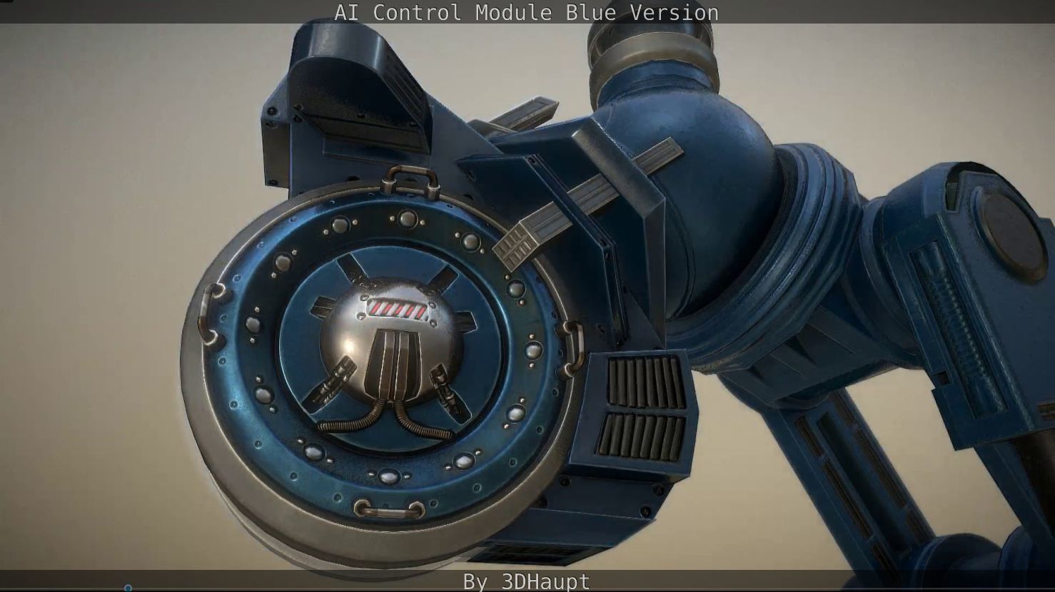 AI Control Module Blue Version Low-poly 3D model_92