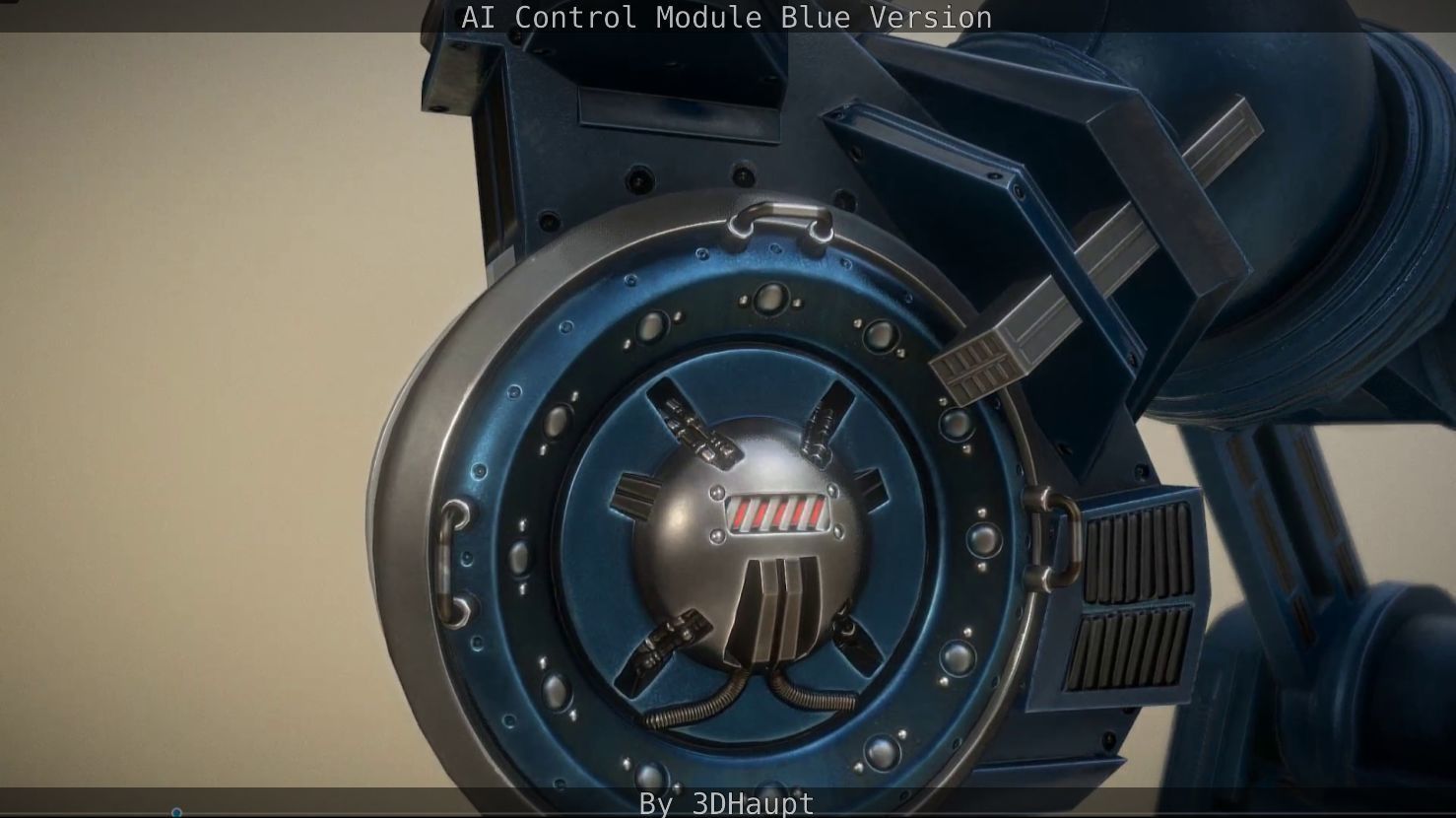AI Control Module Blue Version Low-poly 3D model_94
