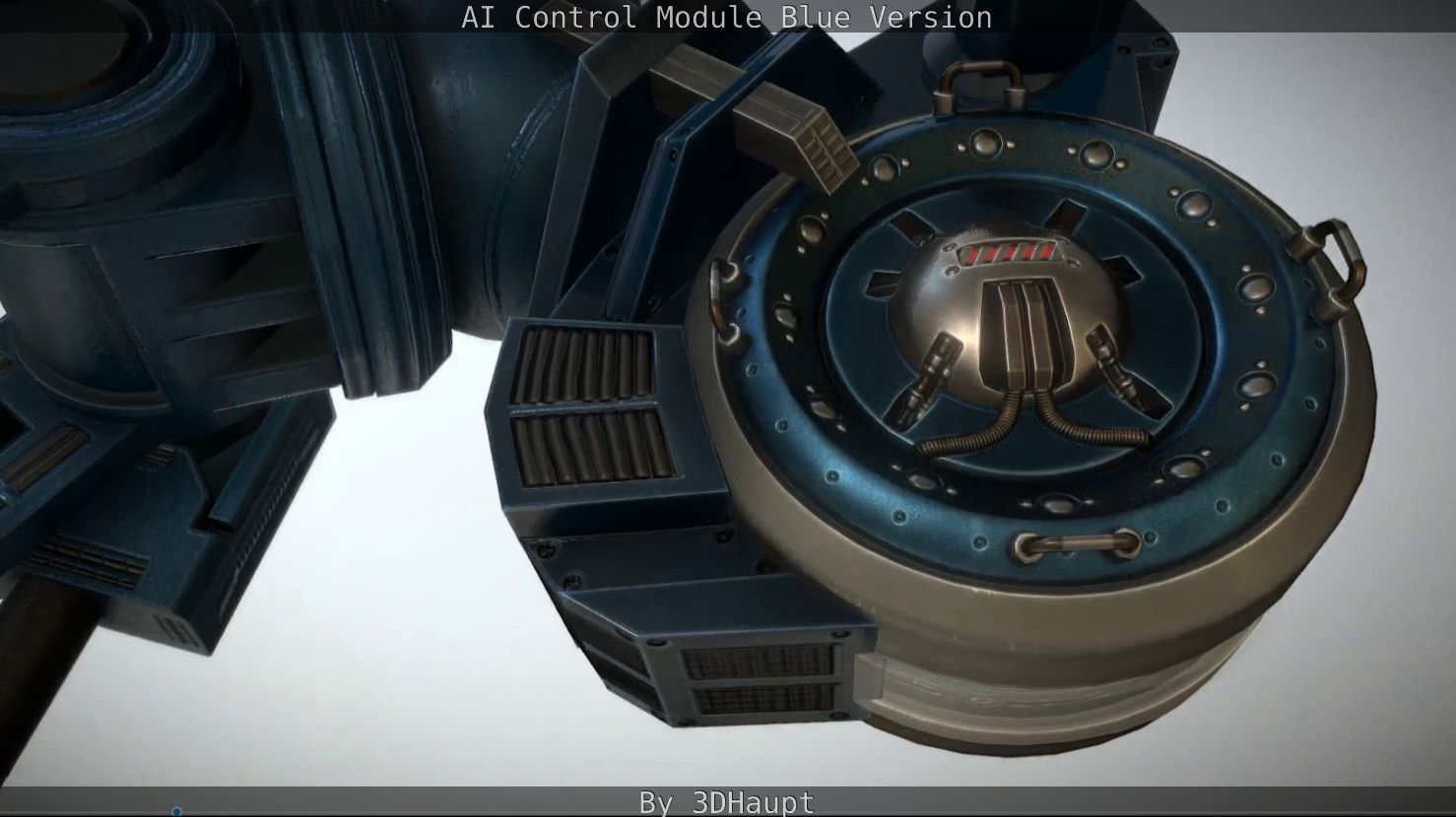 AI Control Module Blue Version Low-poly 3D model_99
