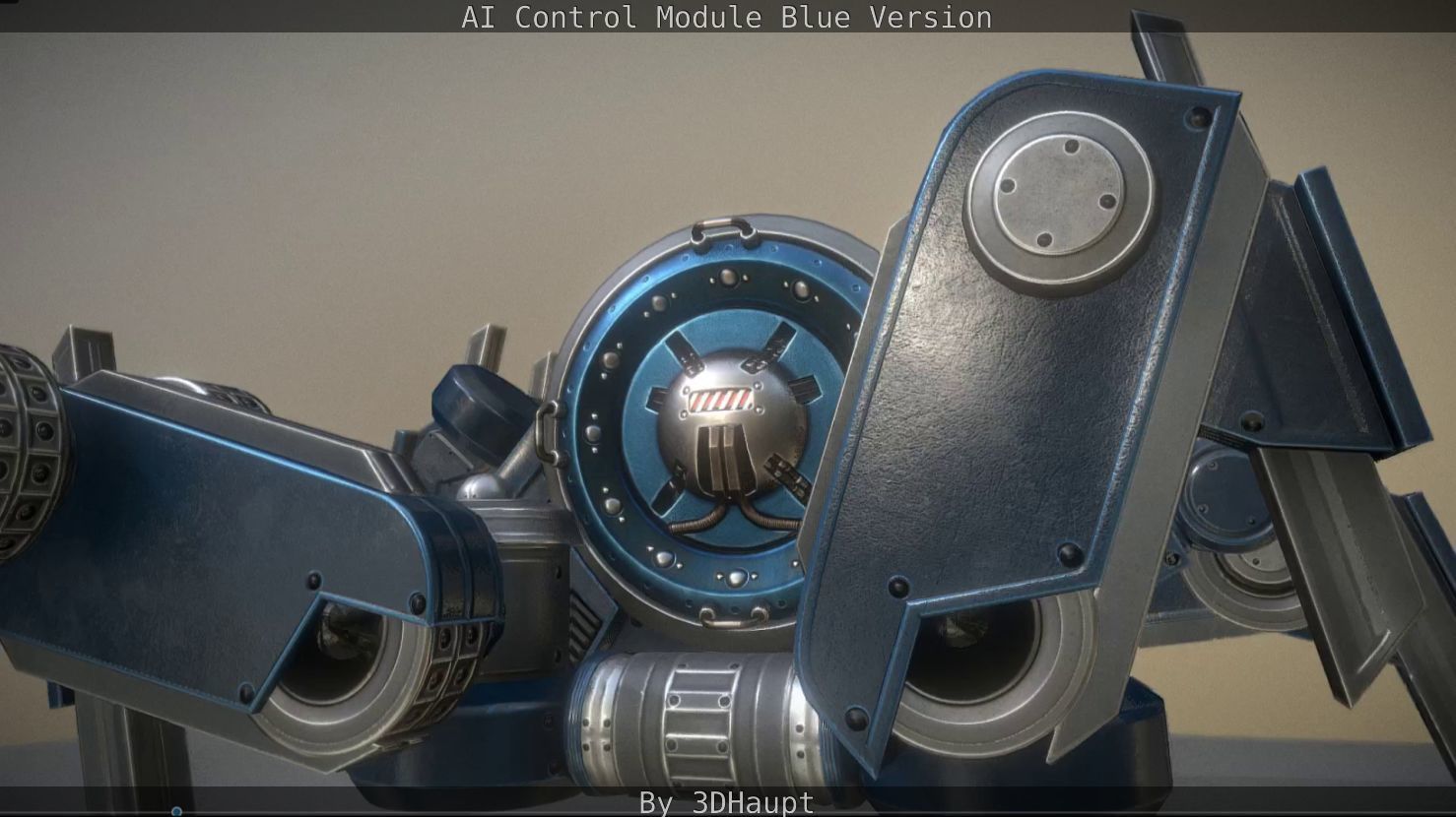 AI Control Module Blue Version Low-poly 3D model_81