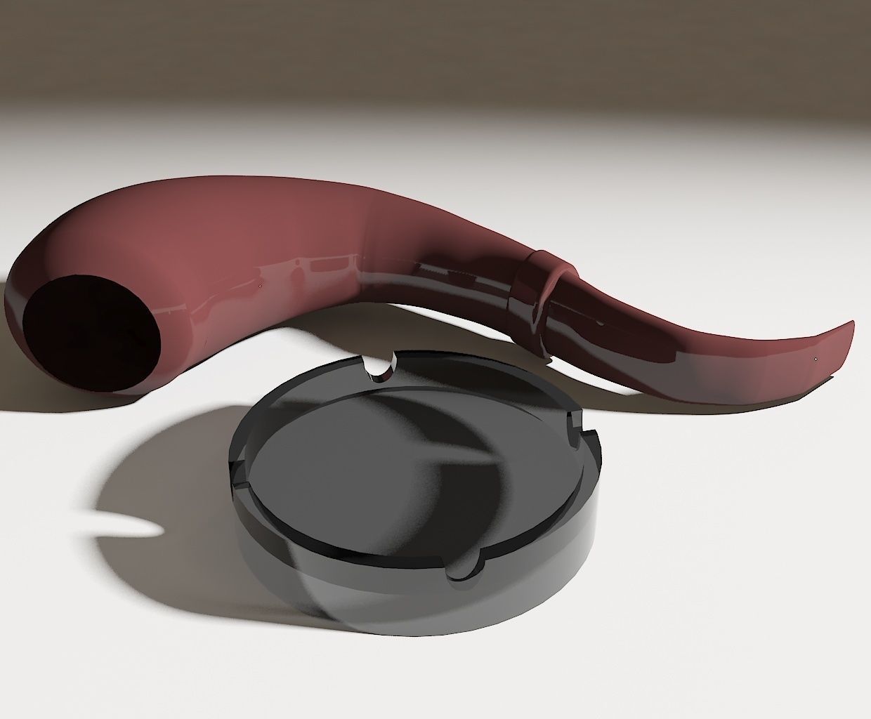 Ashtray and tube Free 3D model_0