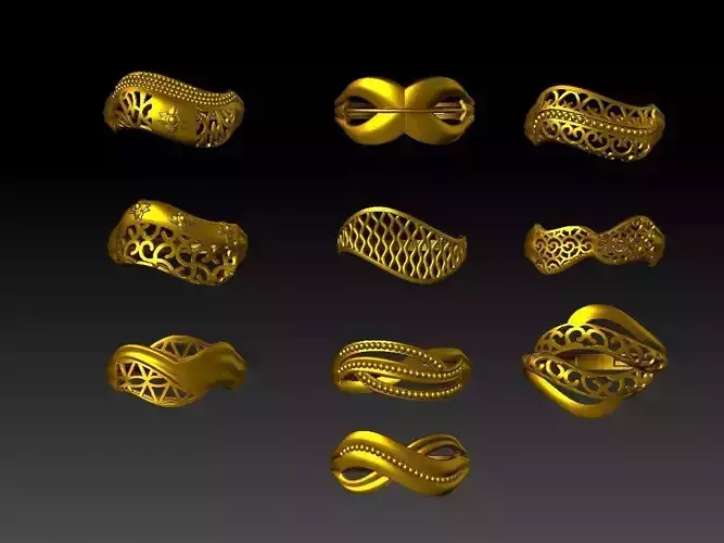 10 Beautiful Women Rings STL Files Ready To Print