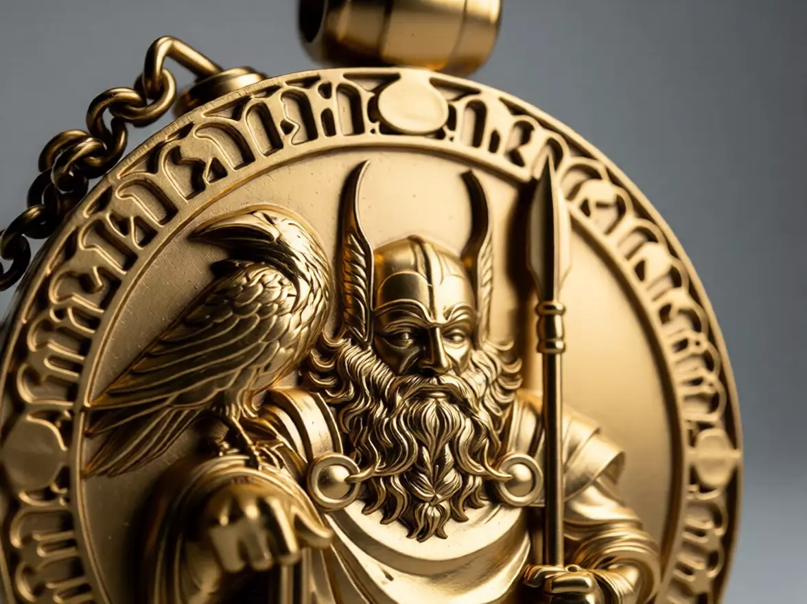 Odin Viking Pendant Norse God Medallion 3D print model