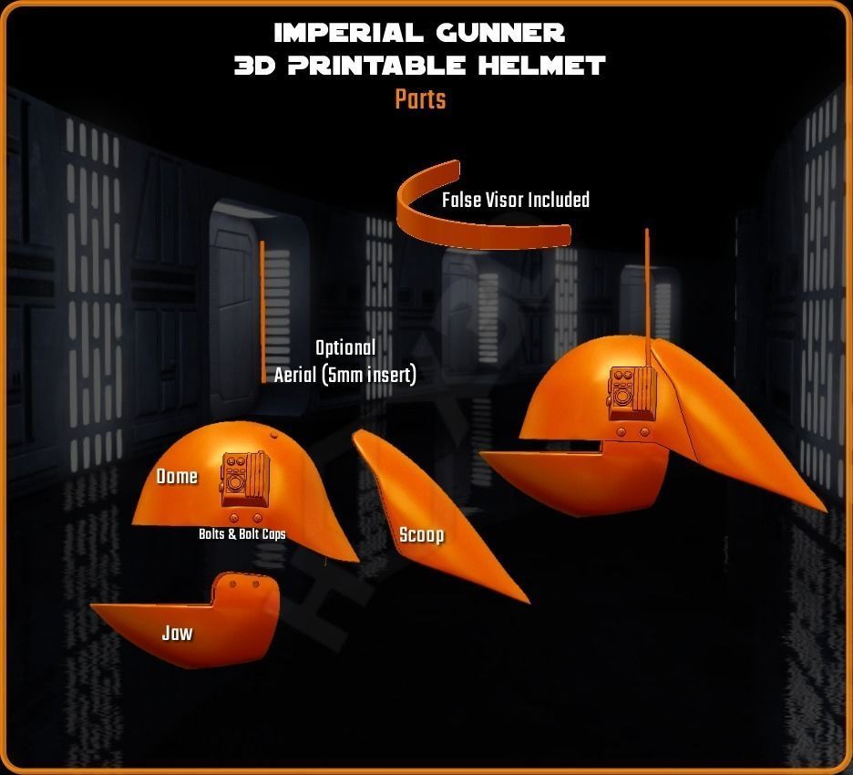 Imperial Gunner - 3D Printable Helmet 3D print model_1