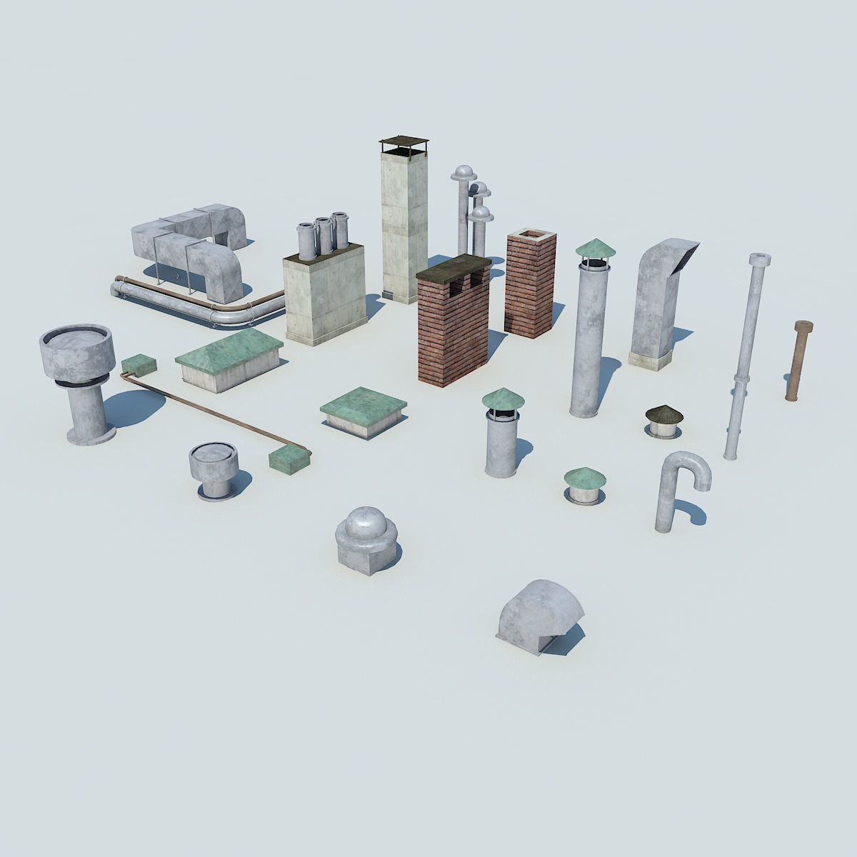 NYC Rooftop  Low-poly 3D model_11