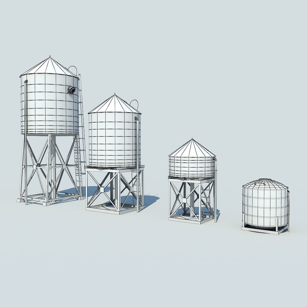 NYC Rooftop  Low-poly 3D model_29