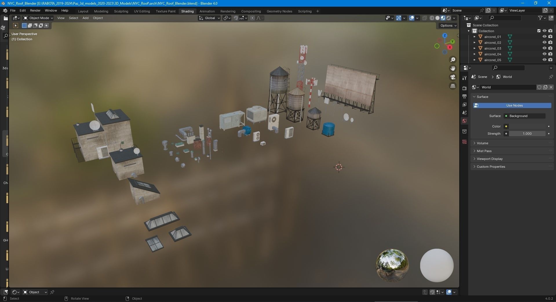 NYC Rooftop  Low-poly 3D model_22