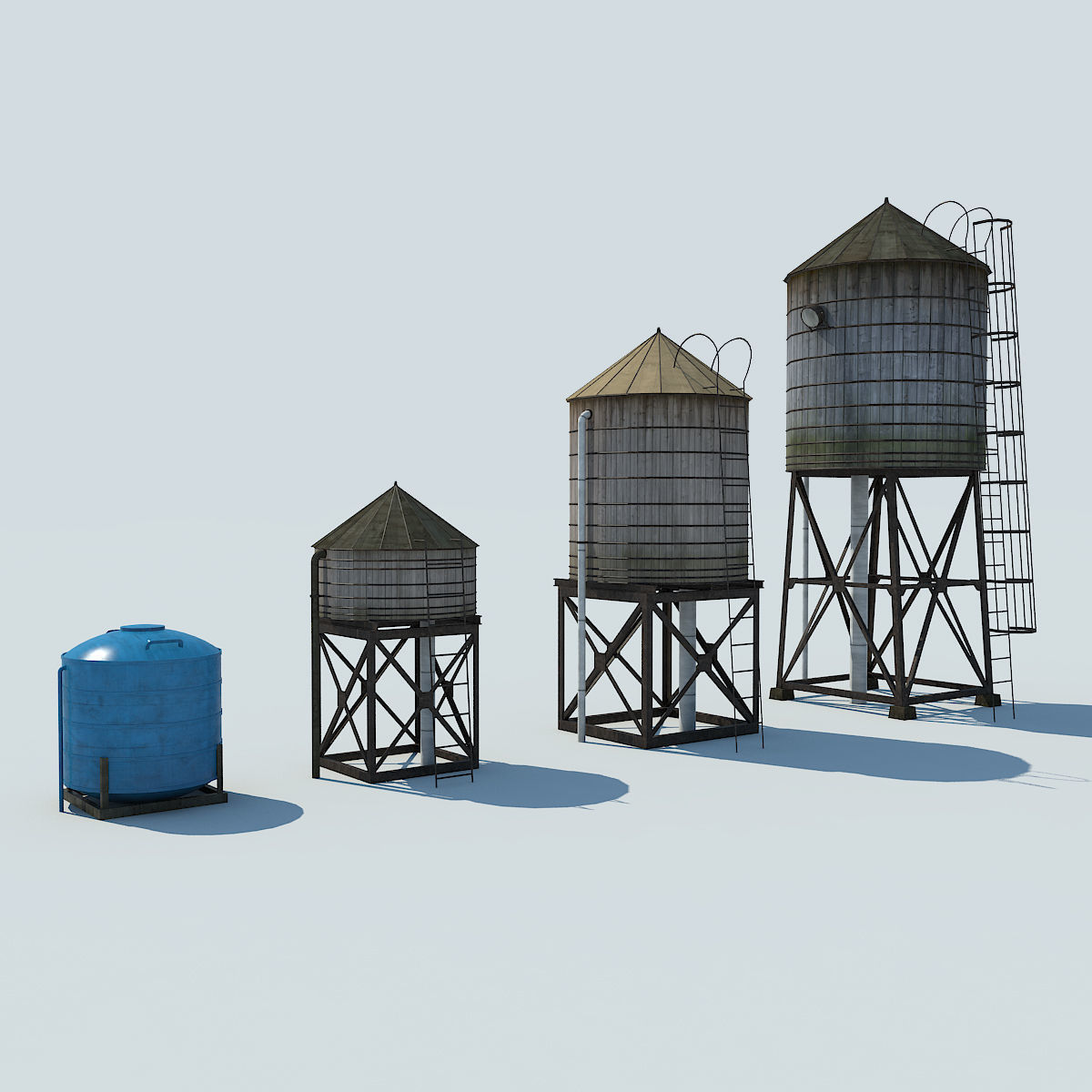 NYC Rooftop  Low-poly 3D model_4