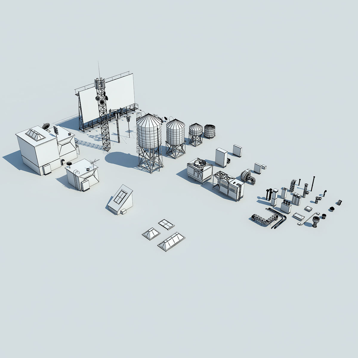 NYC Rooftop  Low-poly 3D model_24
