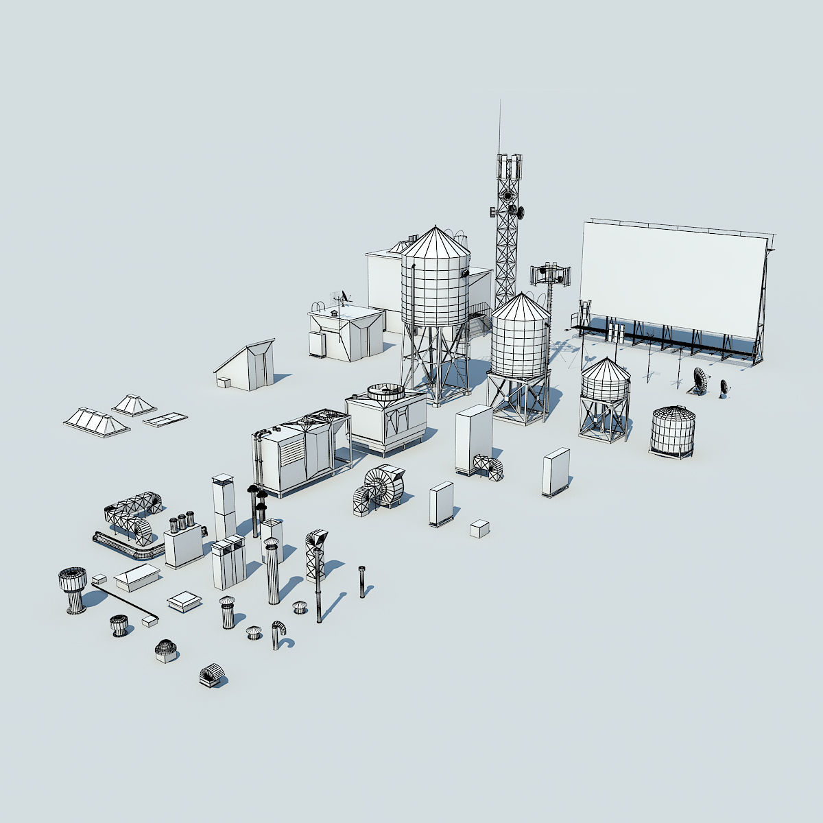 NYC Rooftop  Low-poly 3D model_23