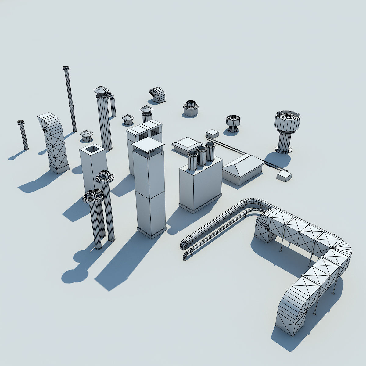 NYC Rooftop  Low-poly 3D model_35